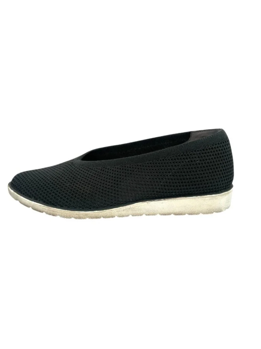 Eileen Fisher Heaven Shoes Women Sz 8 Charcoal Gray Knit Comfort Wedge Loafers